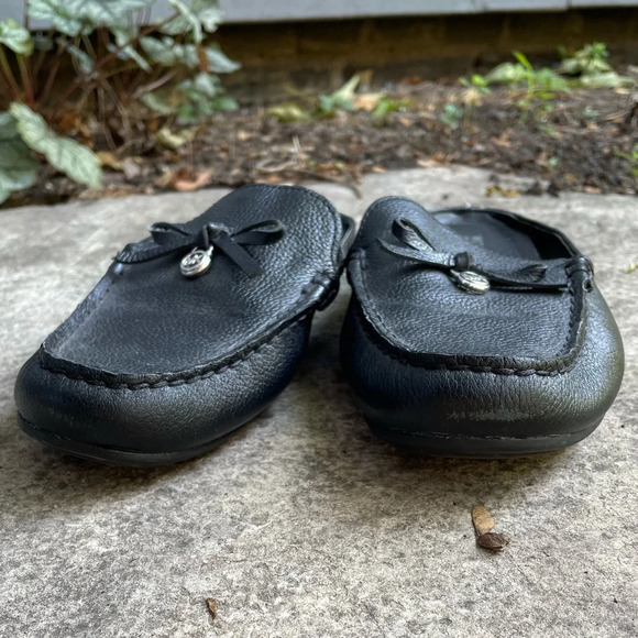 Michael Kors Black Leather Slide  Loafer Mules Shoes, Size 7 - Picture 3 of 11